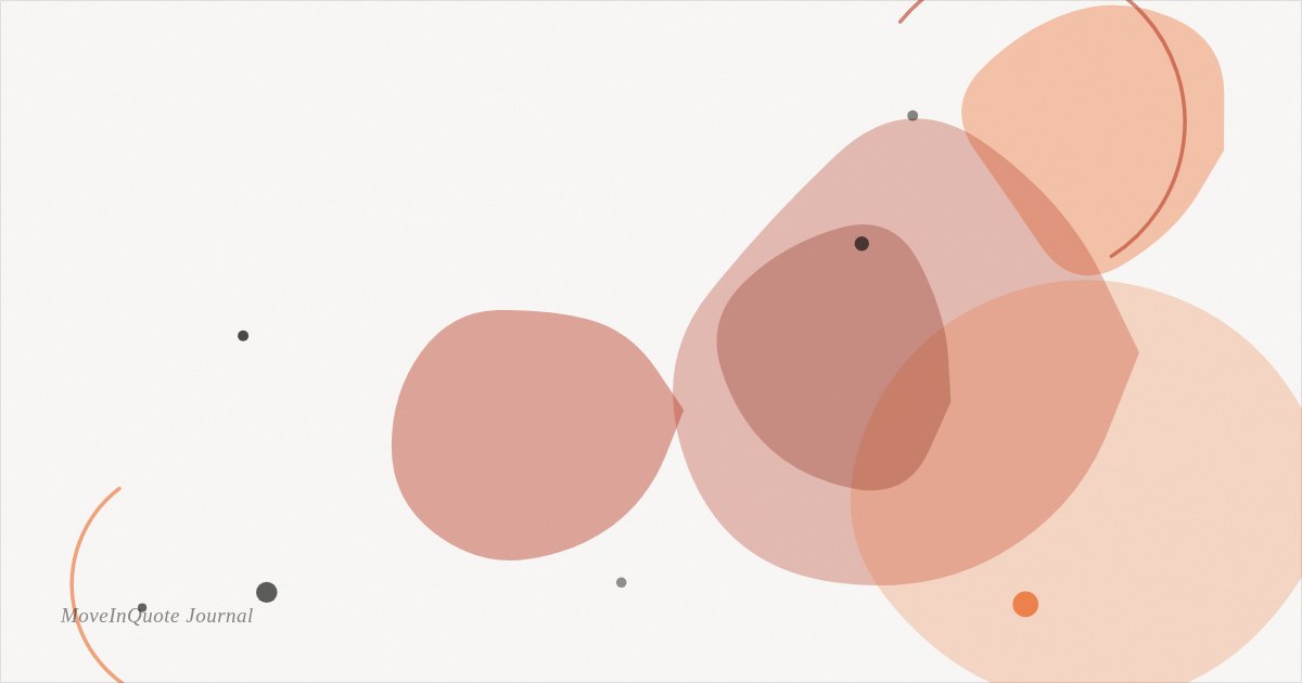 Warm abstract editorial illustration in MoveInQuote's brand colors