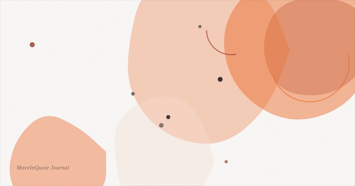 Warm abstract editorial illustration in MoveInQuote's brand colors
