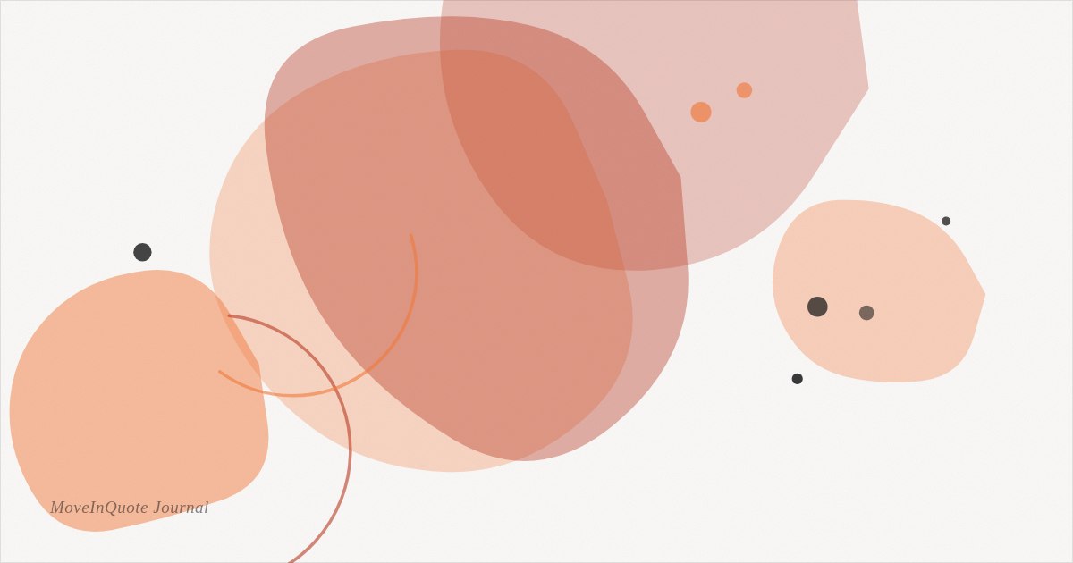 Warm abstract editorial illustration in MoveInQuote's brand colors