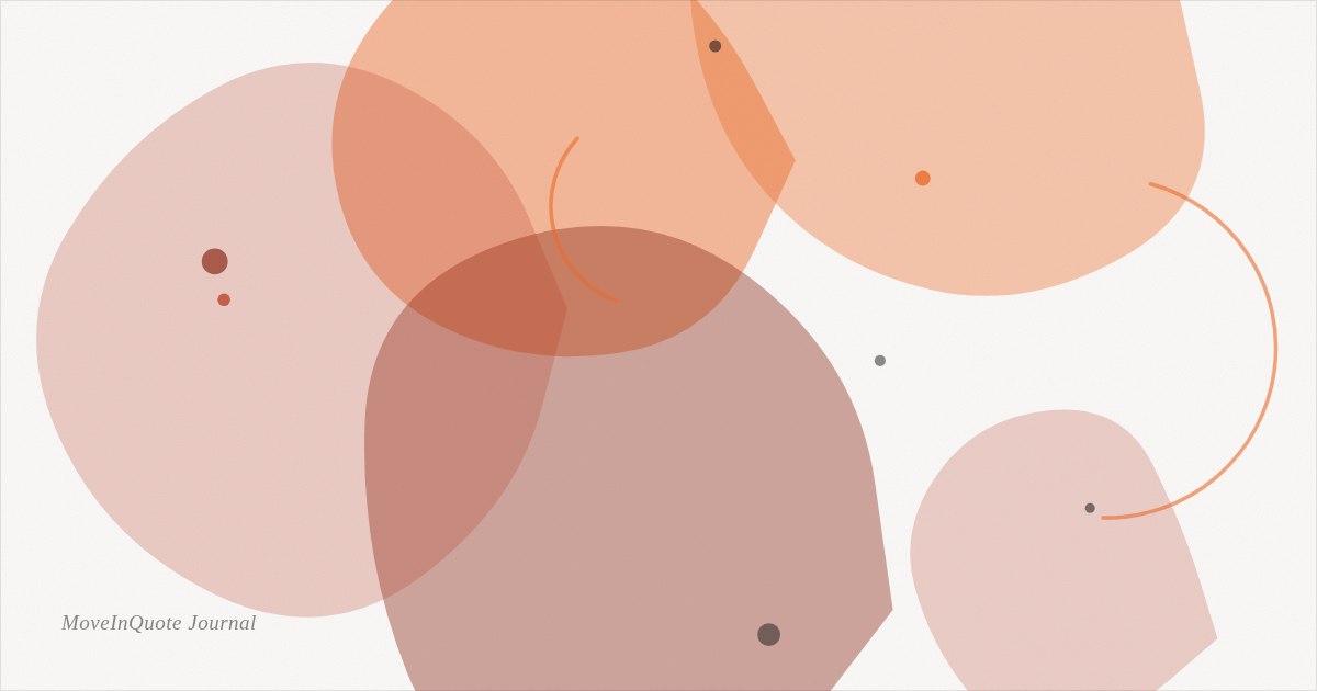 Warm abstract editorial illustration in MoveInQuote's brand colors