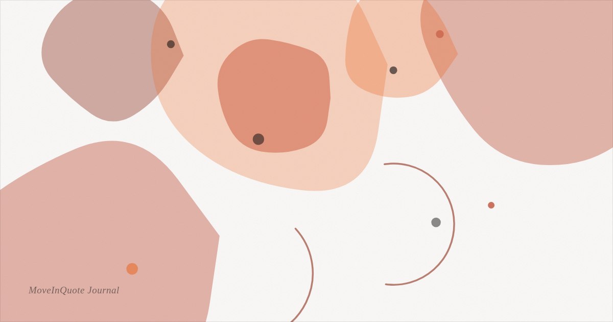 Warm abstract editorial illustration in MoveInQuote's brand colors