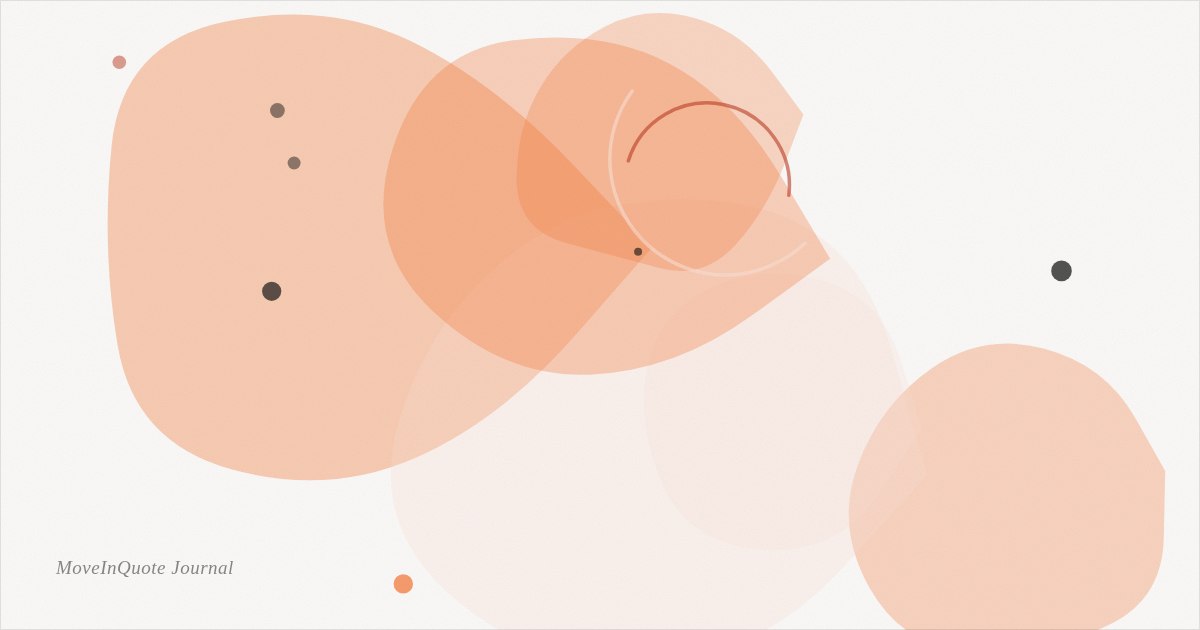 Warm abstract editorial illustration in MoveInQuote's brand colors