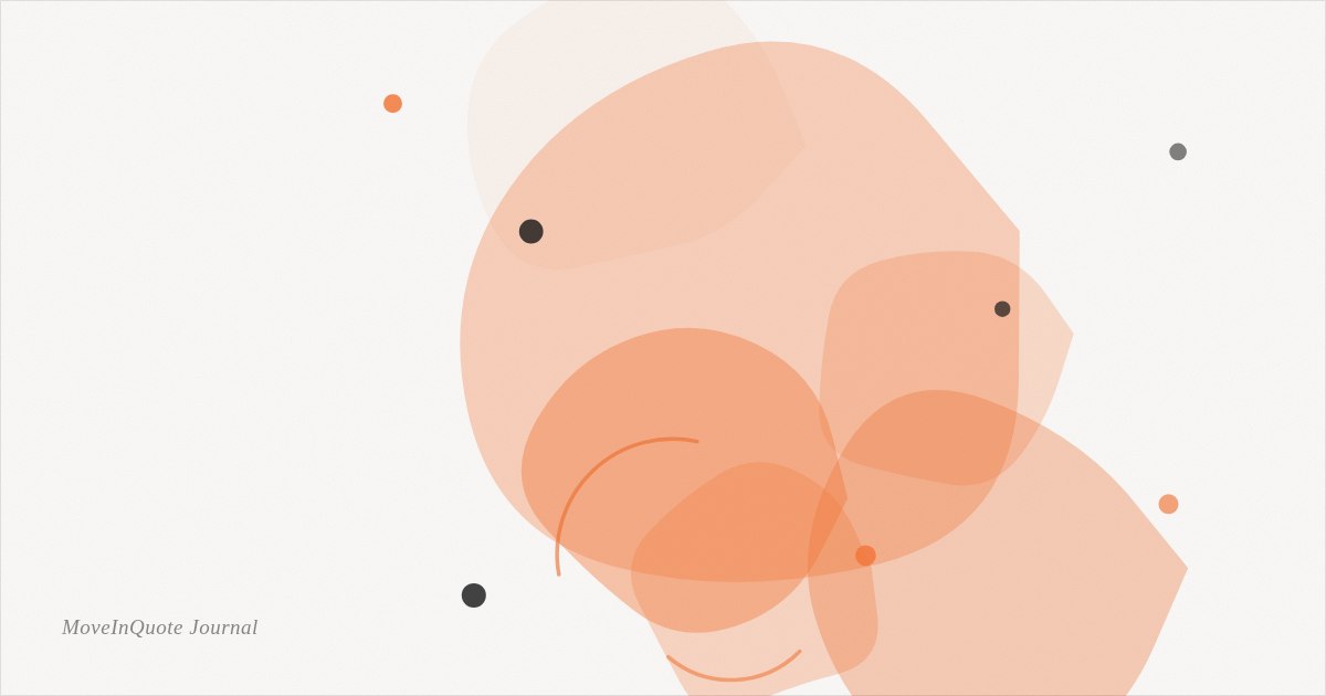Warm abstract editorial illustration in MoveInQuote's brand colors