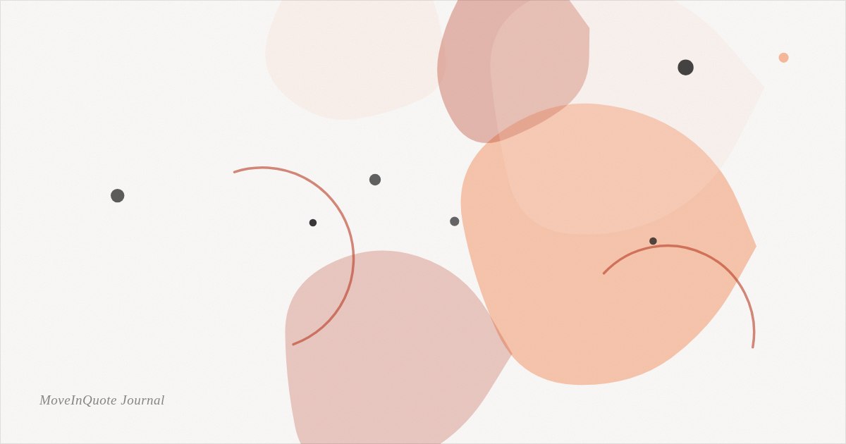 Warm abstract editorial illustration in MoveInQuote's brand colors